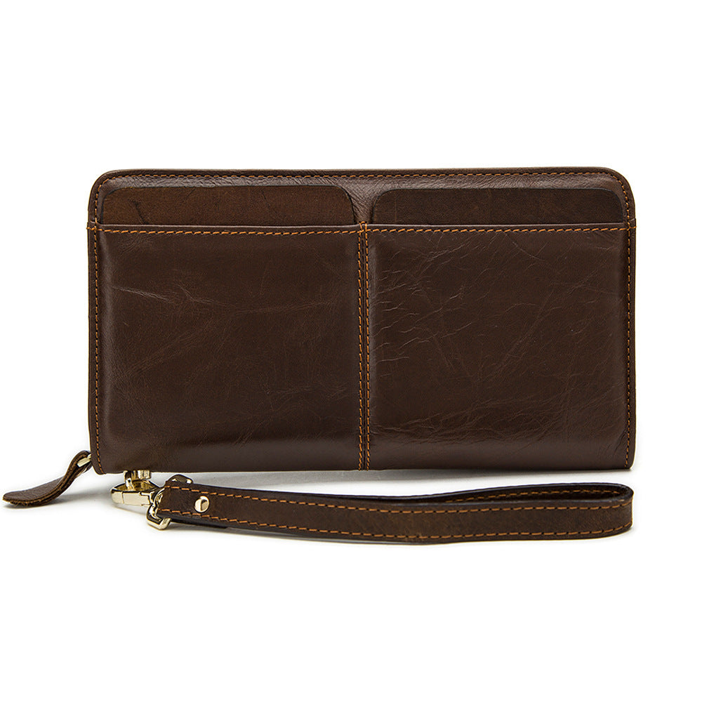 Oil Coffee color men’s leather clutch wallet