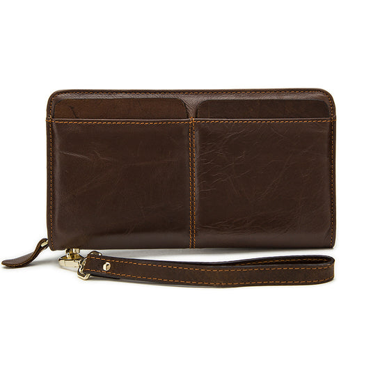 Oil Coffee color men’s leather clutch wallet
