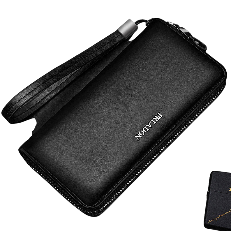 Men's long zipper leather handbag men wallet